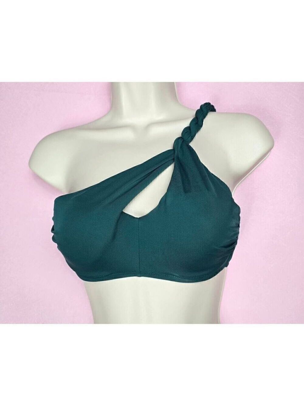 Shade & Shore Lightly Lined Twisted  One Shoulder Bikini Top 32B